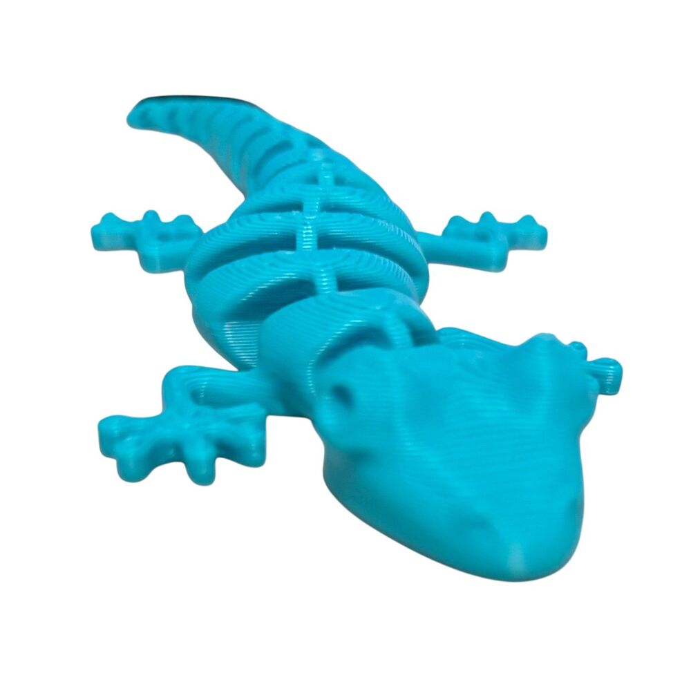 3D Printed 7" Articulated Lizard - Turquoise - 3004-12